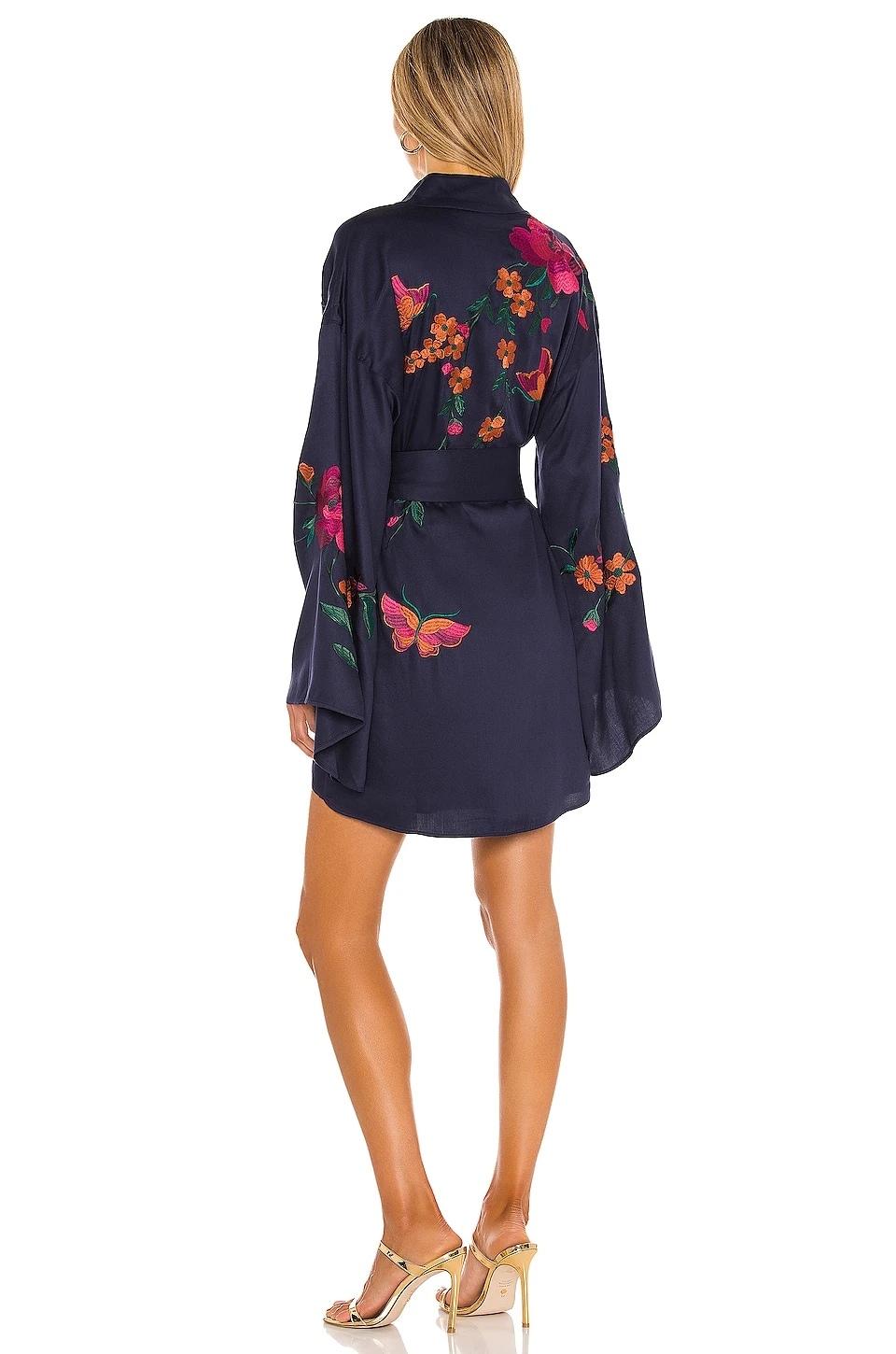 X REVOLVE Mika Kimono Mini Dress Navy - Image 3