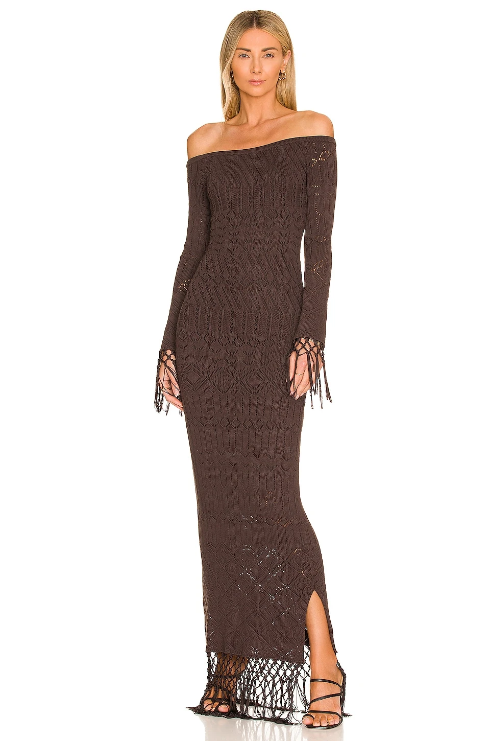 X REVOLVE Rose Dress Chocolate - Image 6
