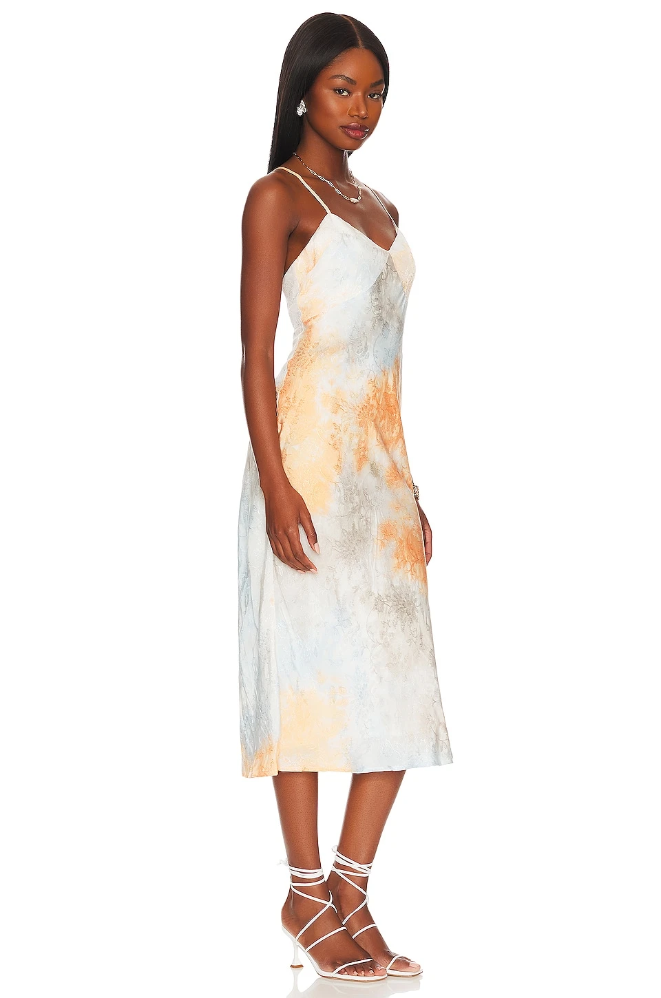 X REVOLVE Gemma Dress Orange Tie Dye Multi - Image 2