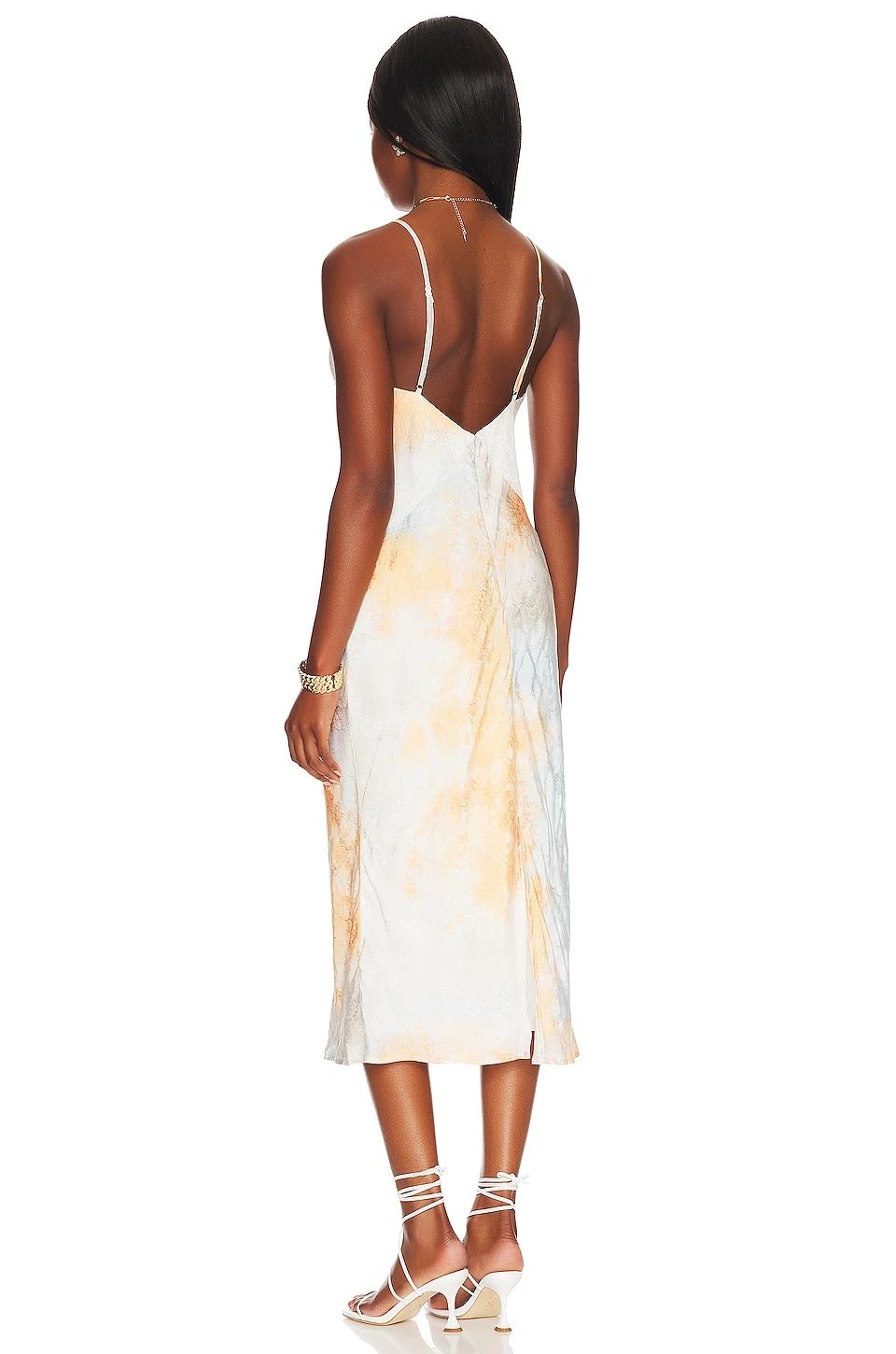 X REVOLVE Gemma Dress Orange Tie Dye Multi - Image 3