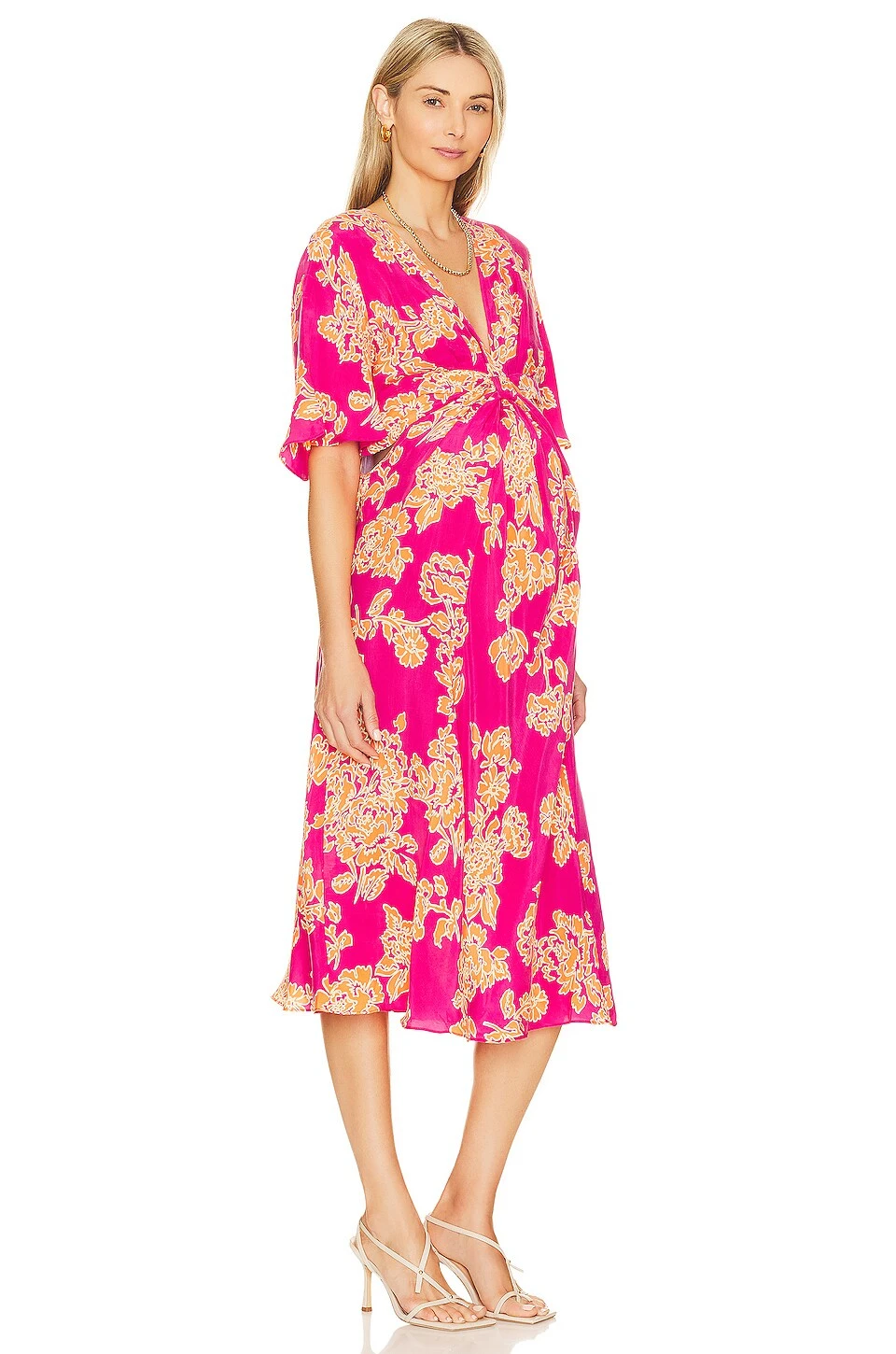 X REVOLVE The Thea Maternity Dress Fuchsia Floral - Image 2