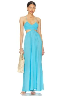 X REVOLVE Innocence Cutaway Maxi Dress Ocean Blue