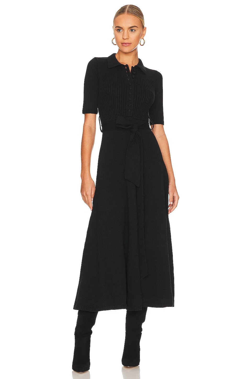 Rylee Wool Midi Dress Black