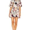 Fleur Print Mini Dress Mint Monet