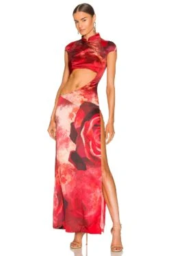 VESTIDO QI PAO Red Rose
