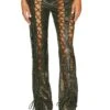 Lace Up Croc Pant Black