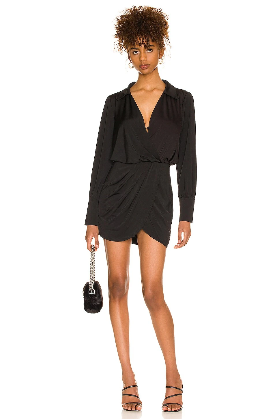 Polo Surplice Dress Black