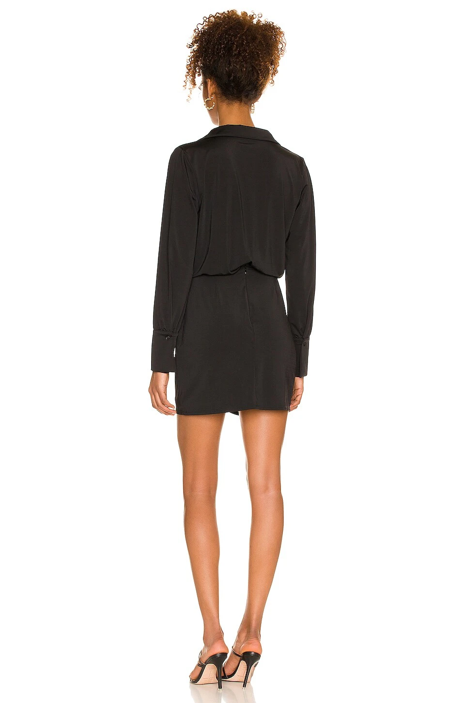 Polo Surplice Dress Black - Image 3