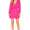 Asymmetrical Skirt Long Sleeve Dress Rosa