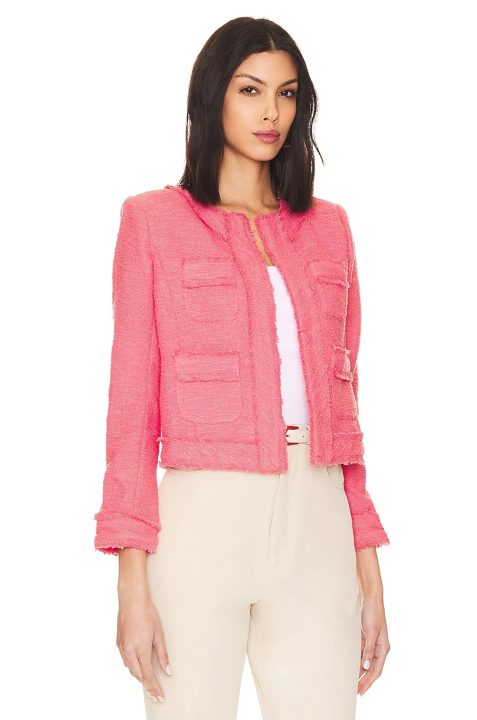 Keaton Jacket With Fringe Coral Rose - Image 2
