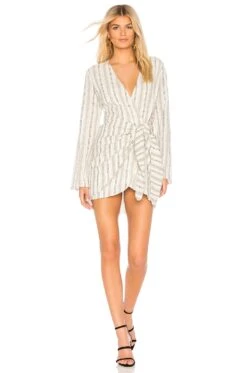 The Meadow Mini Dress White Stripe