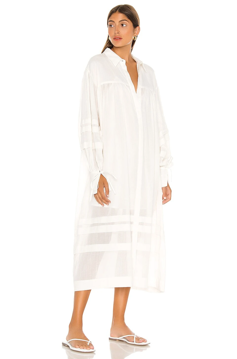 The Maisy Midi Dress White - Image 3