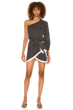 Nola Mini Dress Black Multi Dot