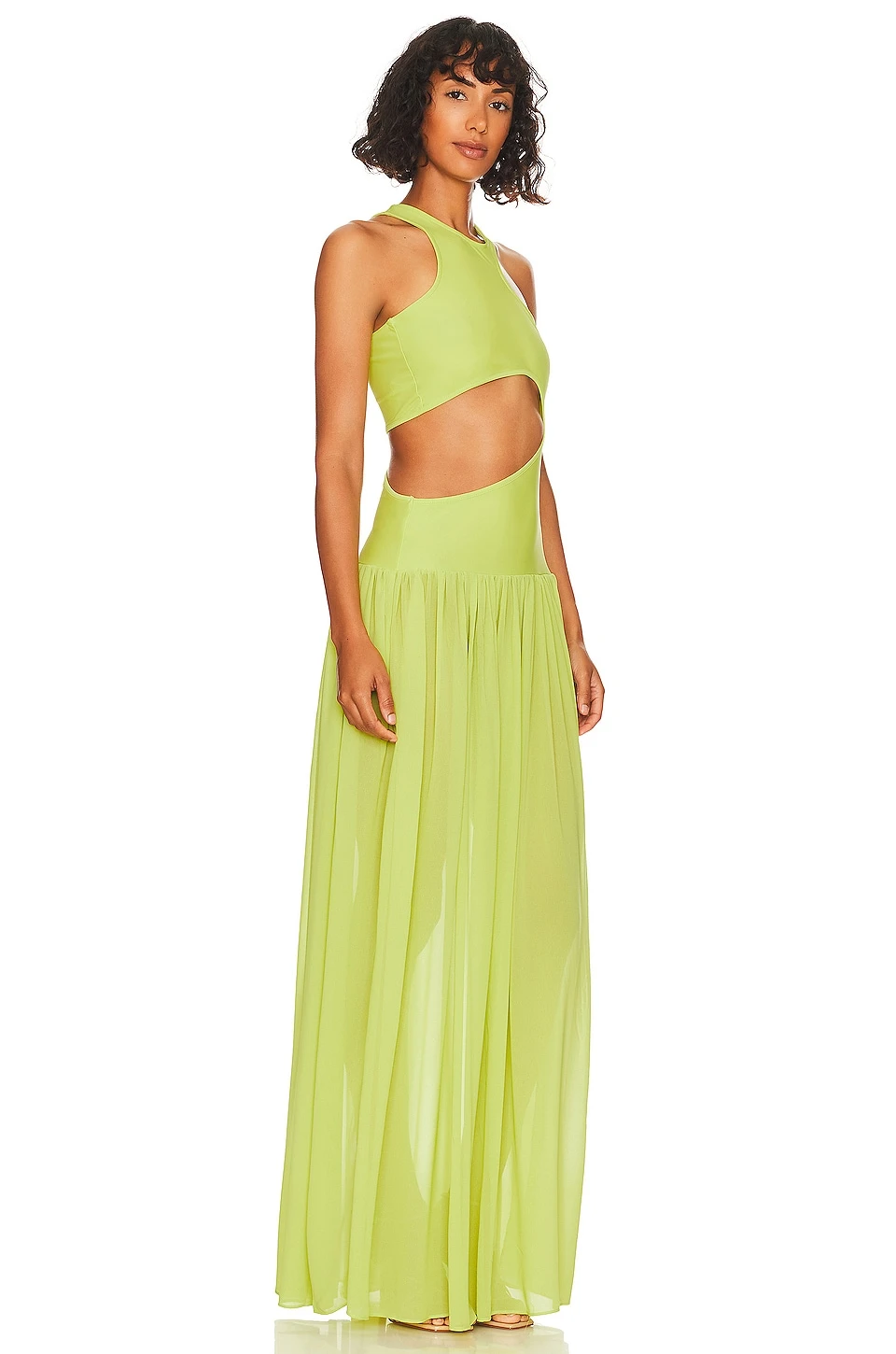 Cachet Maxi Dress Chartreuse - Image 2