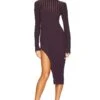 Marinel Turtleneck Knit Midi Dress Dark Purple