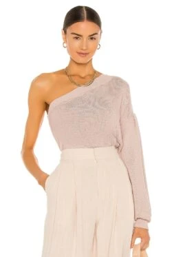 Aliza One Shoulder Sweater Taupe