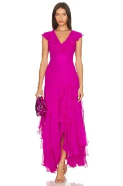 LoveShackFancy Tini Gown Flirty Fuschia