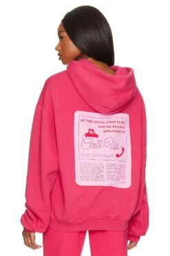 SWEAT À CAPUCHE CALL US Magenta