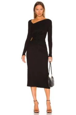 Ami Rib Dress Black