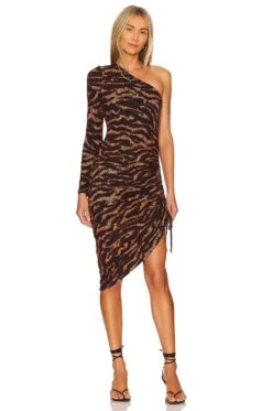 MAXIVESTIDO MILOU ONE SHOULDER Animal Impression