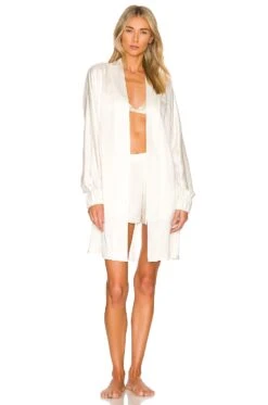 Washable Silk Robe Tranquil White