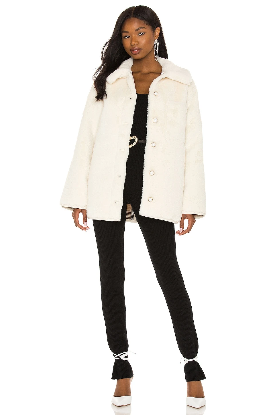 Natalia Faux Fur Jacket Ivory