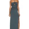 Sia Ruched Maxi Dress Slate Gray