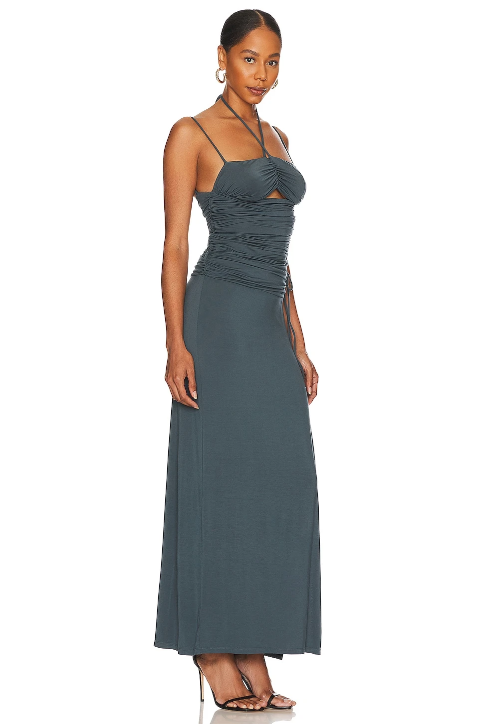Sia Ruched Maxi Dress Slate Gray - Image 2