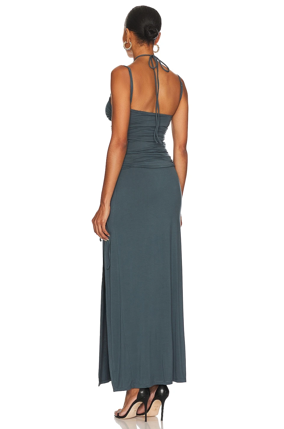 Sia Ruched Maxi Dress Slate Gray - Image 3