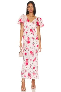 KLEID MARYANA Red & Pink Floral