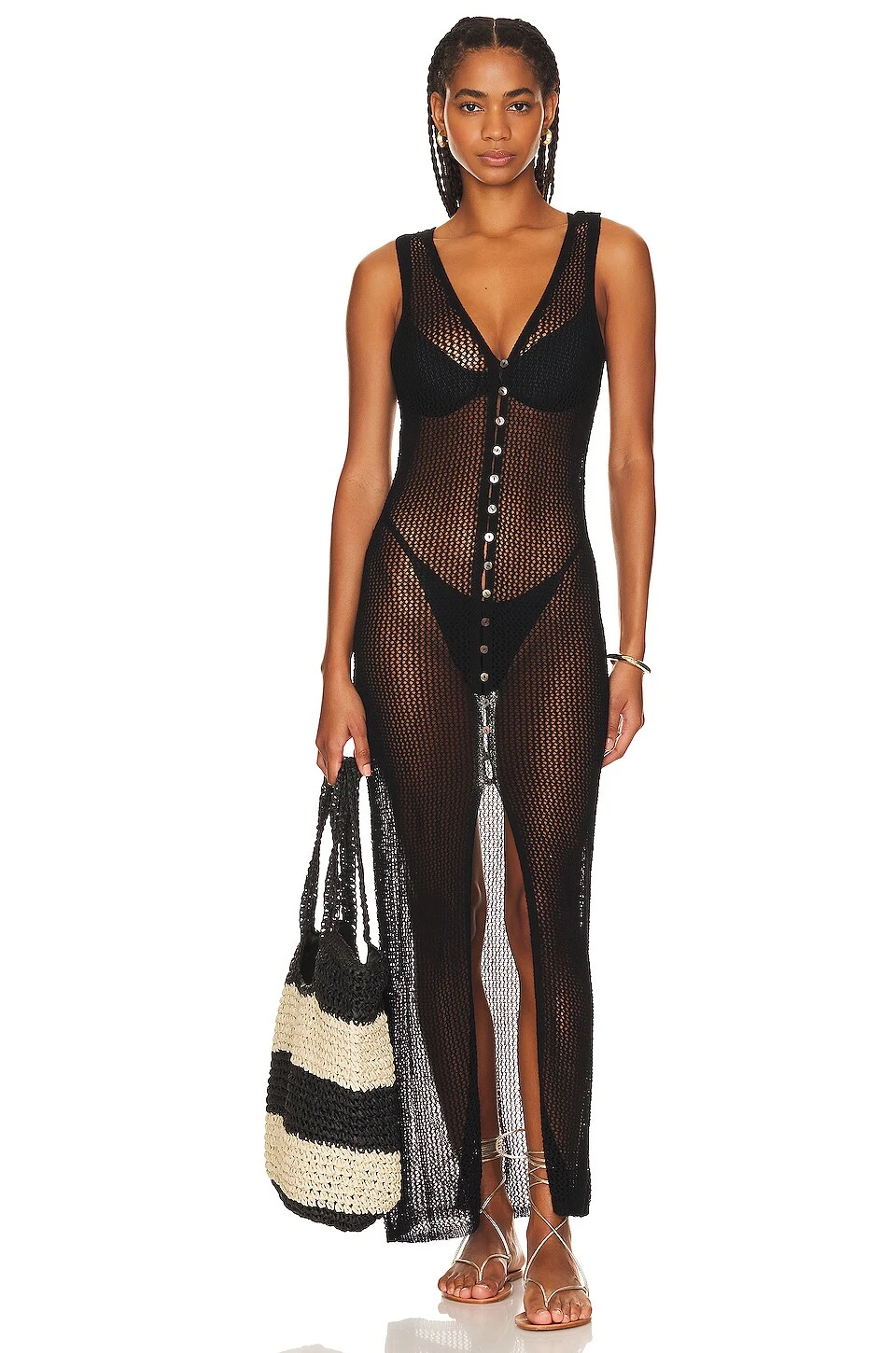 Adrift Midi Dress Black - Image 5