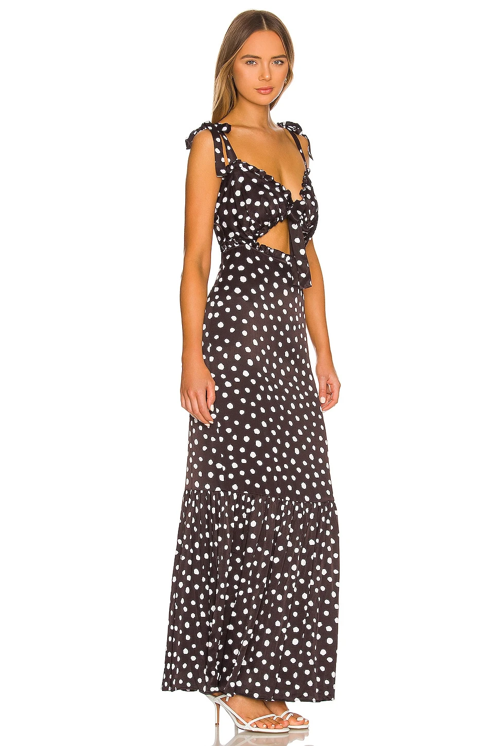 Fiammetta Maxi Dress Black & White Dot - Image 2