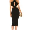 X REVOLVE Naomi Cut Out Knit Midi Dress Black