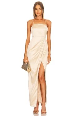 X REVOLVE Shea Maxi Dress Nude