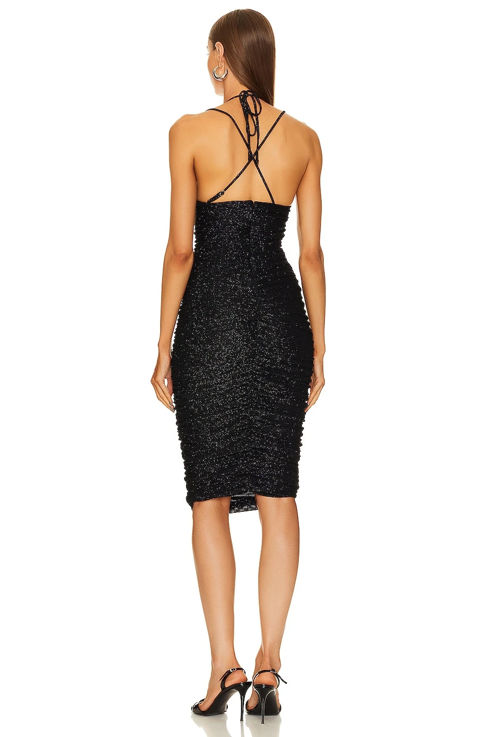 X REVOLVE Brigitte Midi Dress Black - Image 3