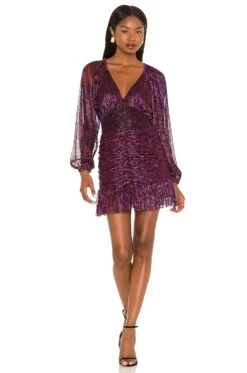 Minkpink Ines V Neck Ruched Mini Dress Multi