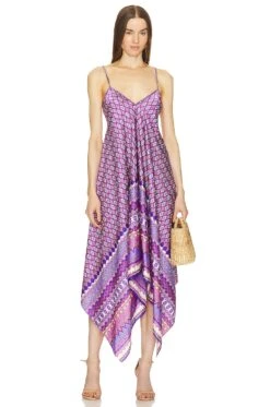 ROBE MI-LONGUE DELFINA Violet Geo