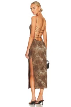 S&m Dress Brown Paisley