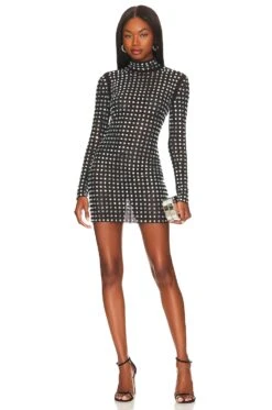 Zenni Mini Dress Black & Silver