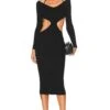 Yael Cut Out Halter Dress Black