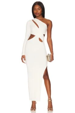 Audrina Cut Out Maxi Dress Ivory
