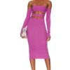 Marcella Cut Out Midi Dress Purple