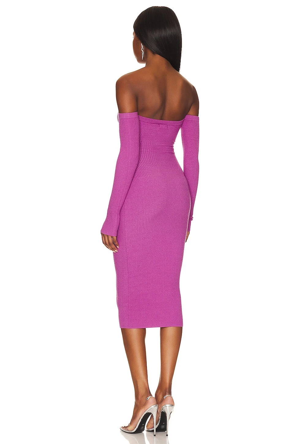 Marcella Cut Out Midi Dress Purple - Image 3