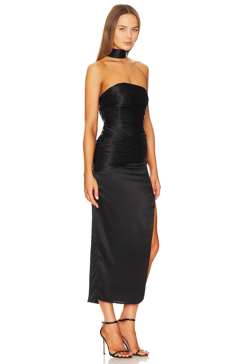 Blane Reverse Halter Midi Dress Black - Image 2