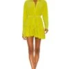 Norma Kamali Oversized Boyfriend NK Dress Spring Green