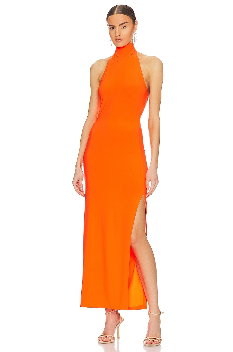 Norma Kamali Halter Turtleneck Gown Sos