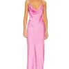 Norma Kamali Cross Back Bias Gown Candy Pink