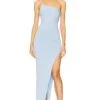 Aria One Shoulder Gown Blue