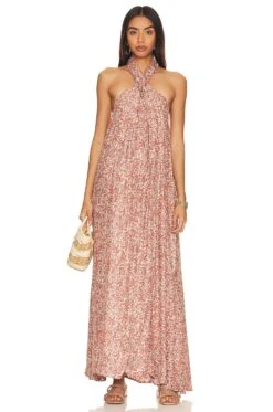 Astrid Maxi Dress Gloriosa Print Sandstone