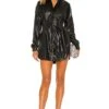 OW Collection Ella Shirt Dress Black